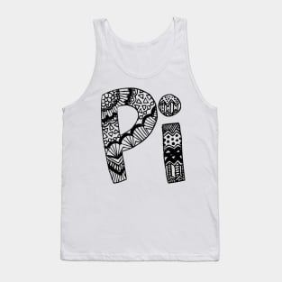 Pi Letter Doodle Pattern Tank Top